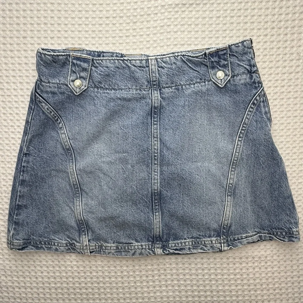 Free People We the Free Runaway Denim Jean Mini Skirt Button Details Women's 27